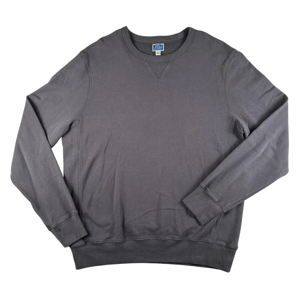 J.Crew Knit Goods Sweatshirt Mens XLT Tall Gray Fleece Pullover Crewneck AD467